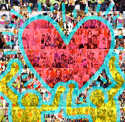Keith Haring Heart Collage